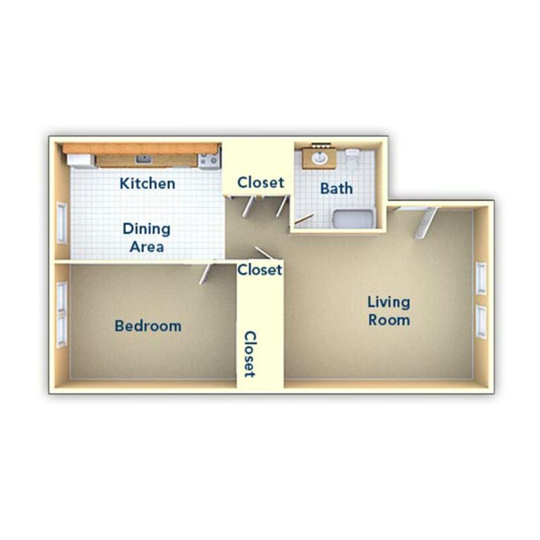 Metropolitan Bala Cynwyd 1 Bedroom Floor Plan