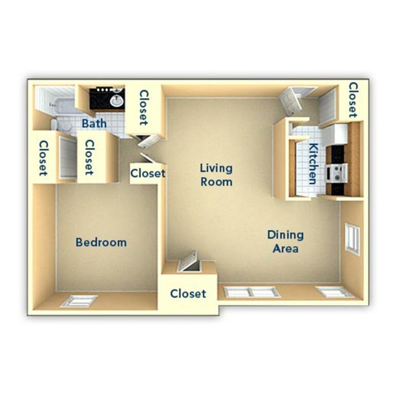 Metropolitan Doylestown 1 Bedroom Floor Plan