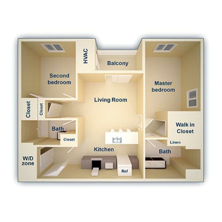 Metropolitan East Goshen Estates 2 Bedroom Floor Plan