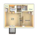 Metropolitan East Goshen 1 Bedroom Floor Plan