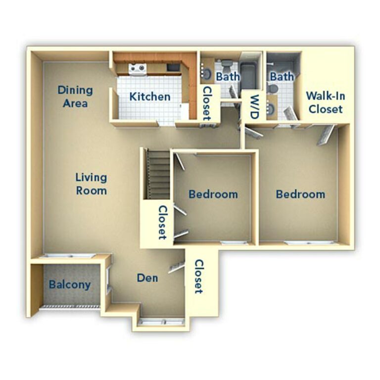 Metropolitan Tareyton Estates 2 Bedroom 1 Floor Corner Floor Plan