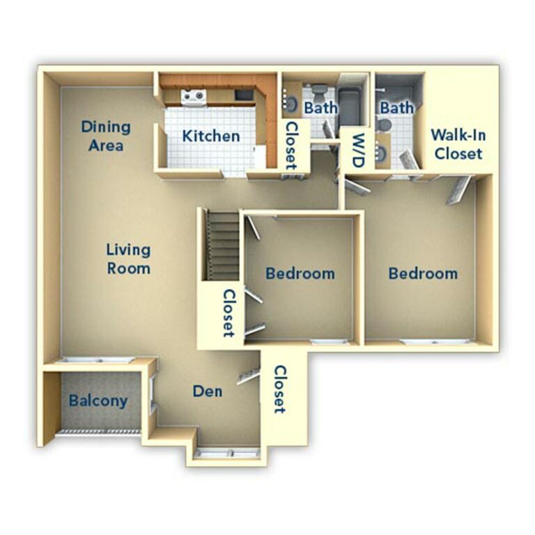 Metropolitan Tareyton Estates 2 Bedroom 1 Floor Inside Floor Plan