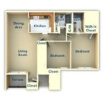 Metropolitan Tareyton Estates 2 Bedroom 1st Floor Inside Floor Plan