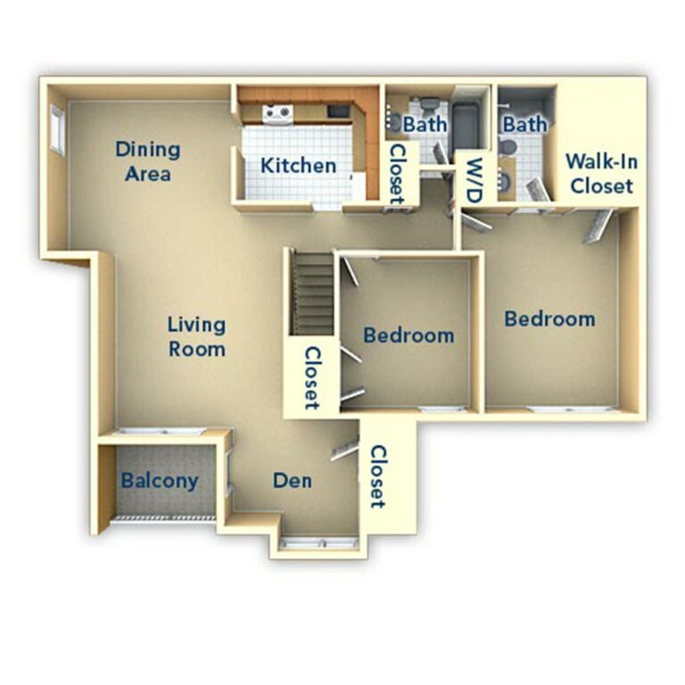 Metropolitan Tareyton Estates 2 Bedroom 2nd Floor Inside Floor Plan