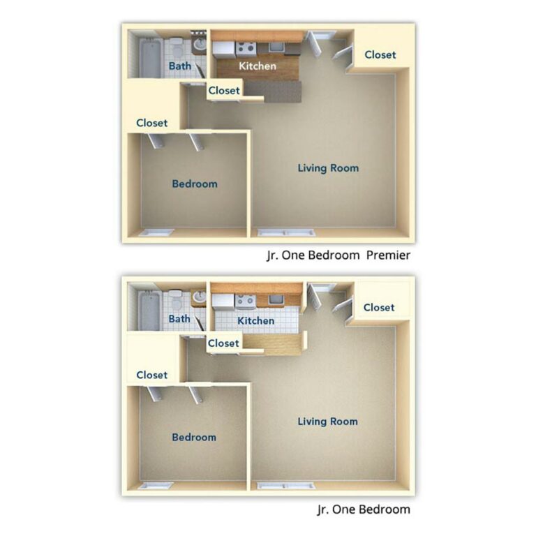 Metropolitan West Chester Jr. 1 Bedroom Floor Plan