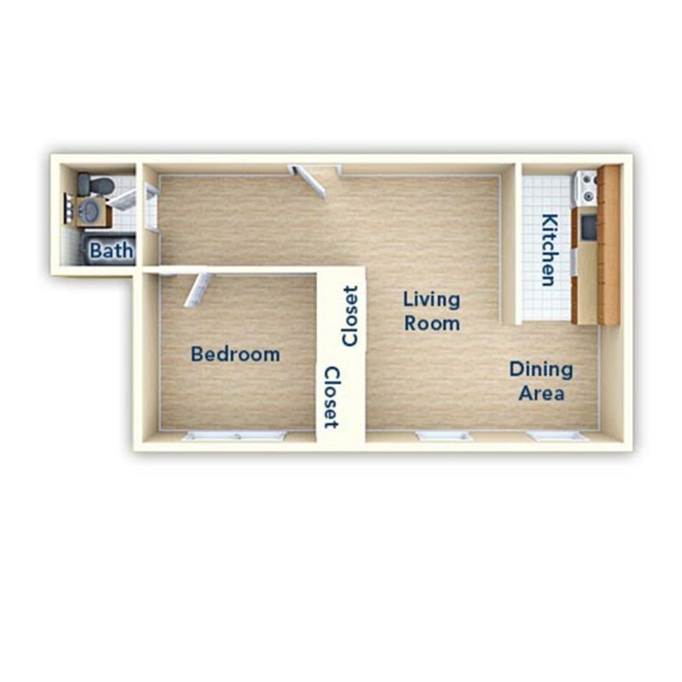 Metropolitan Wynnefield 1 Bedroom Floor Plan