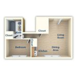 Metropolitan Wynnefield Jr. 1 Bedroom Floor Plan